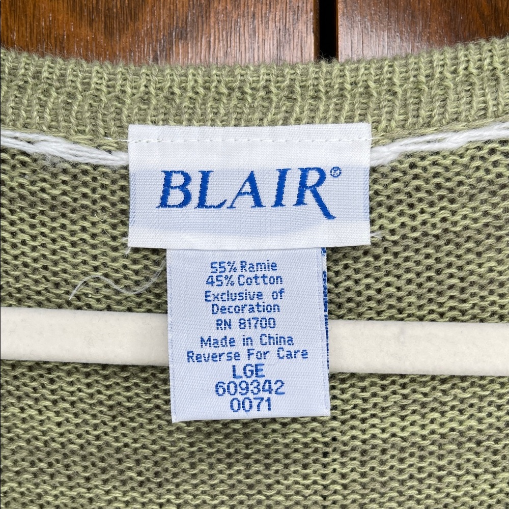 Vintage Blair Olive Embroidered Cardigan Grandmacore Holiday Birds Size Large - Picture 2 of 8
